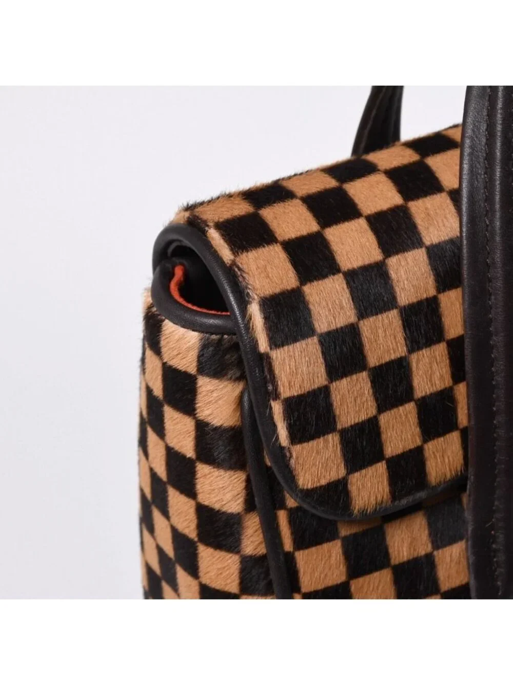 Louis Vuitton Lion Handbag Brown Leather Damier Sauvage Gold